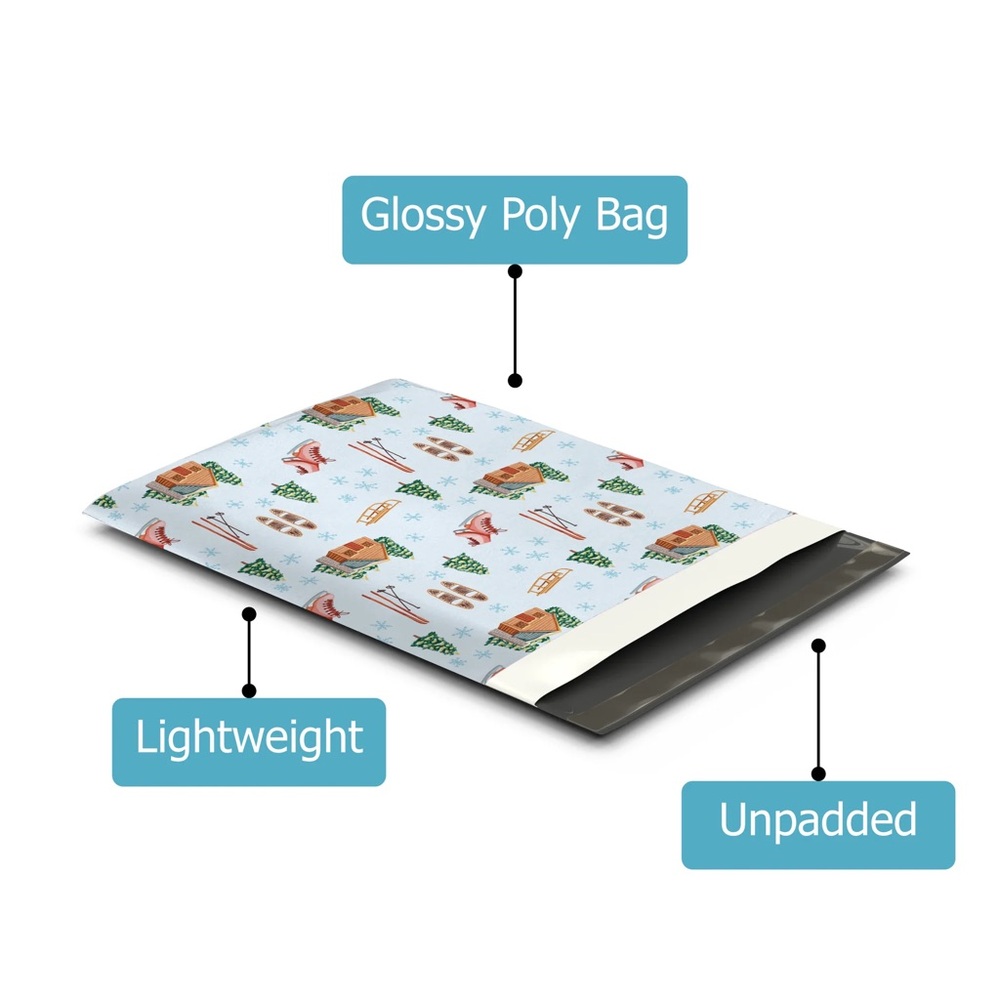 Christmas Snowfall Day Poly Mailers 10x13 Pack of 25 - Picture 6 of 9